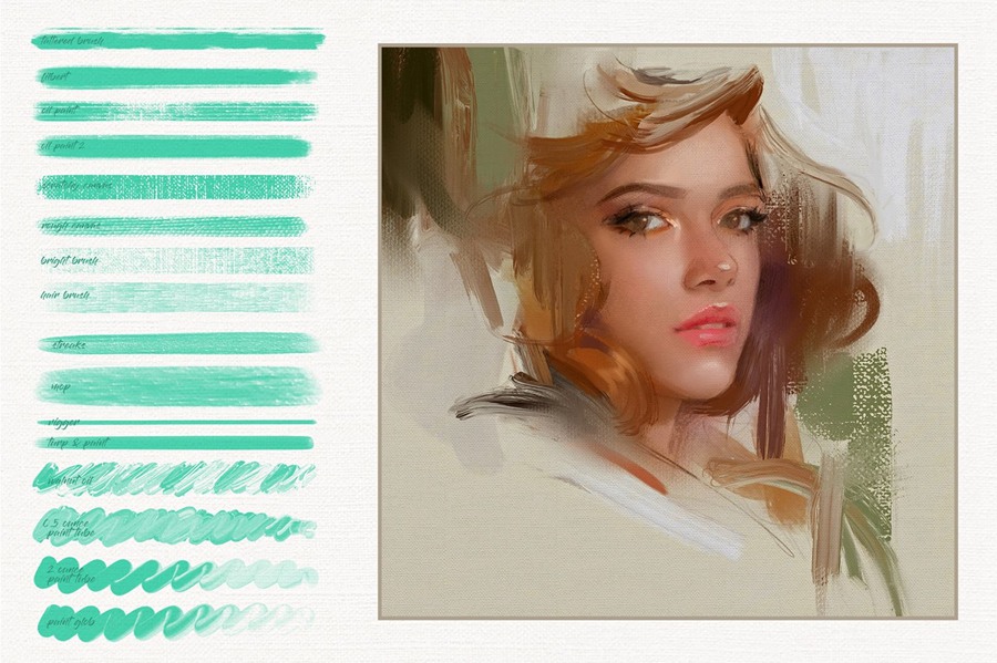 18个Procreate油画笔刷套装 笔刷资源 sucaiwan.com