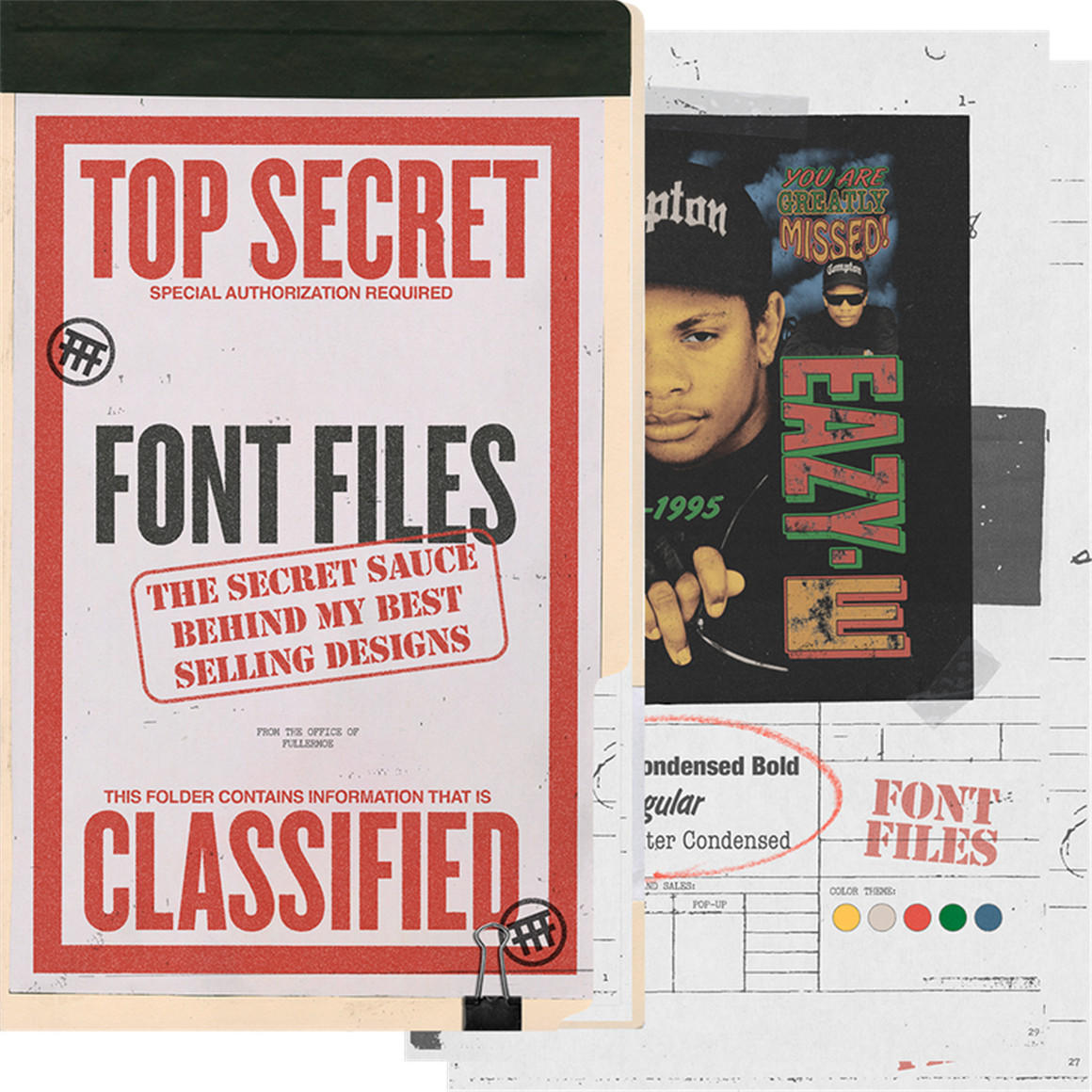 FULLERMOE 潮流复古封面标题文本服装设计图形字体布局说明PDF Font Files 设计素材 sucaiwan.com