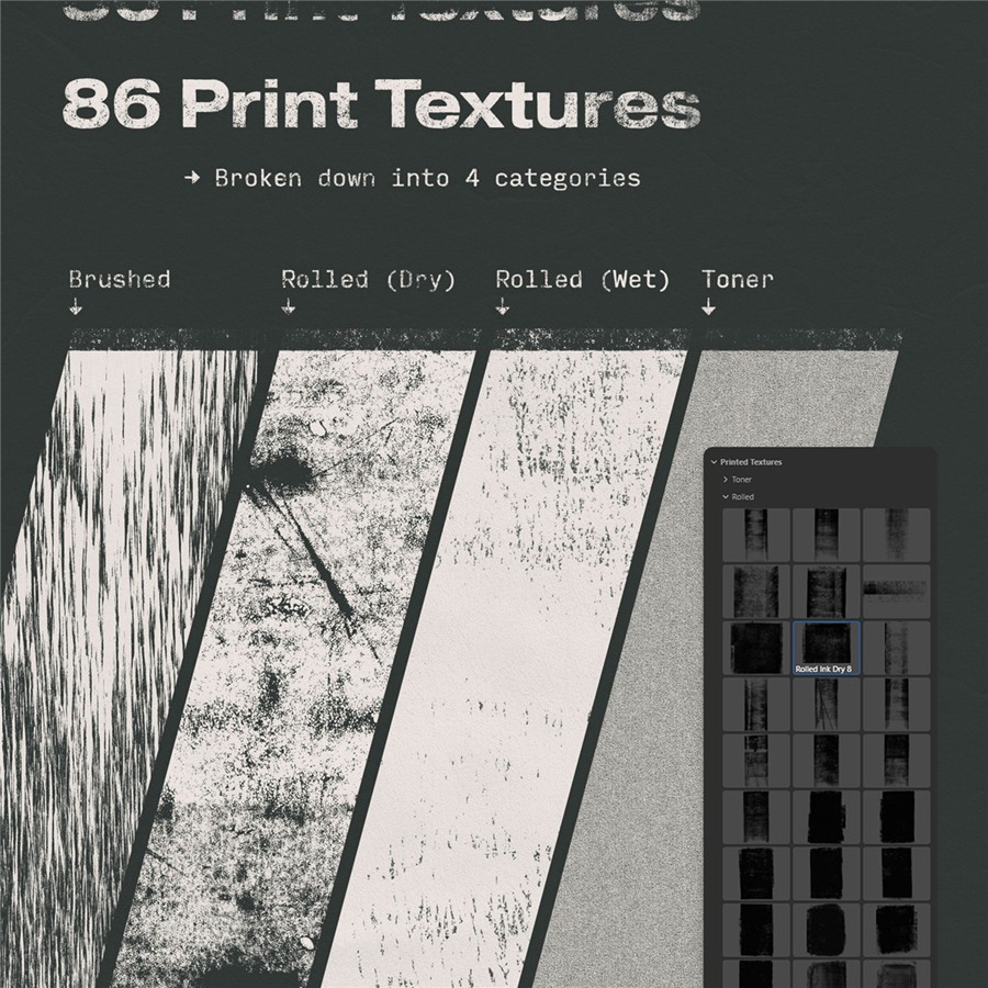 潮流做旧粗糙颗粒油墨打印纹理标签动作PS设计素材工具包 Printed Textures bracken . 第5张-素材湾丨精选海外优质设计素材资源 潮流做旧粗糙颗粒油墨打印纹理标签动作PS设计素材工具包 Printed Textures bracken . sucaiwan.com