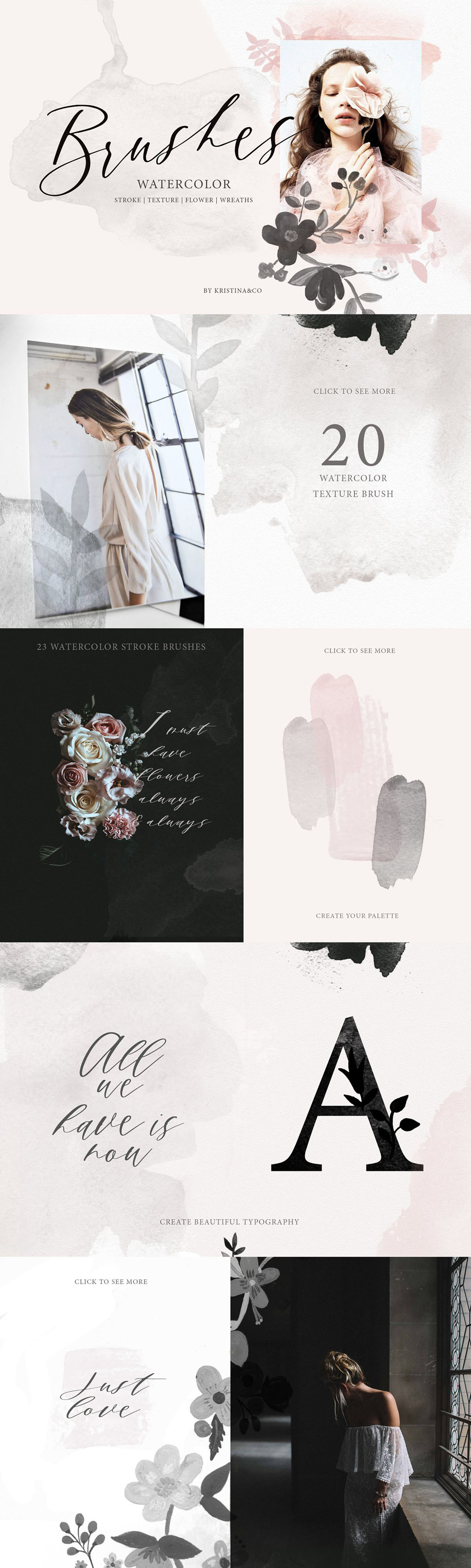 80款花卉花环纹理PS笔刷 笔刷资源 sucaiwan.com