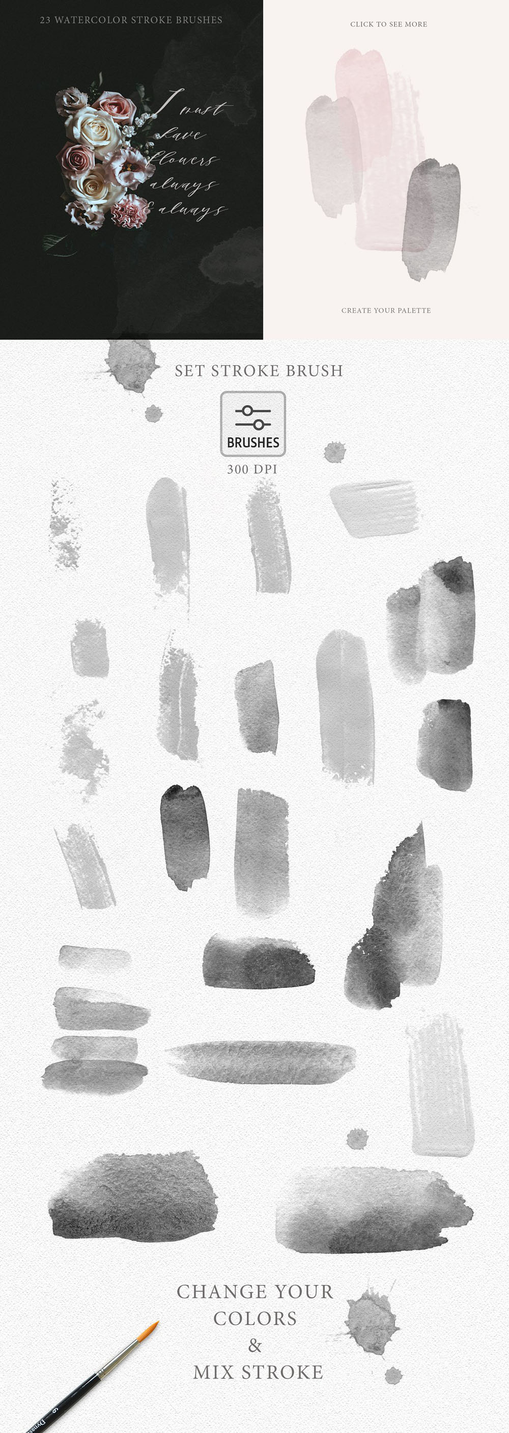 80款花卉花环纹理PS笔刷 笔刷资源 sucaiwan.com