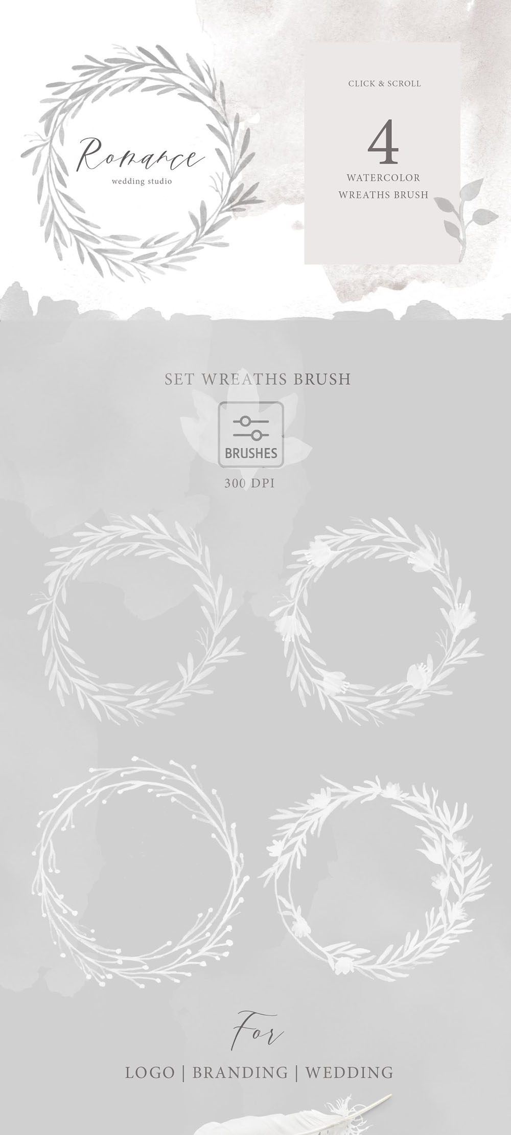 80款花卉花环纹理PS笔刷 笔刷资源 sucaiwan.com