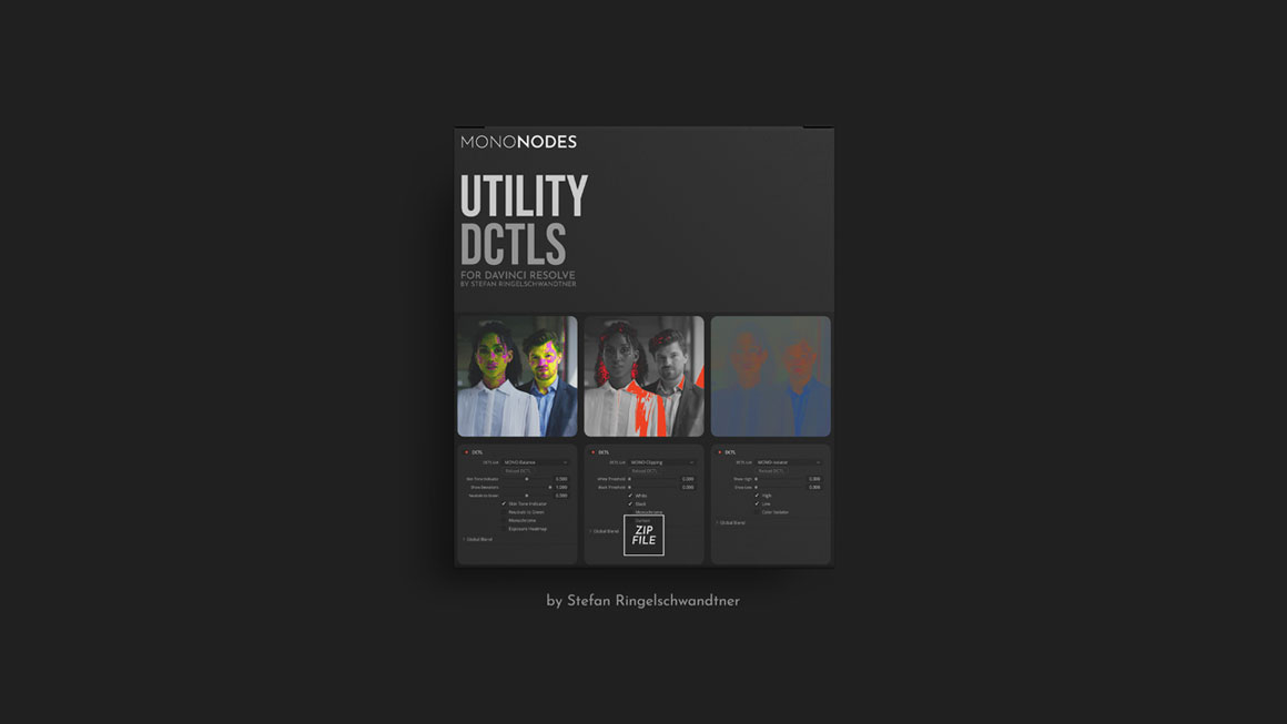 Mononodes - UTILITY DCTLS 完美肤色死黑曝光白平衡皮肤线裁剪校正DCTL达芬奇调色插件 插件预设 sucaiwan.com
