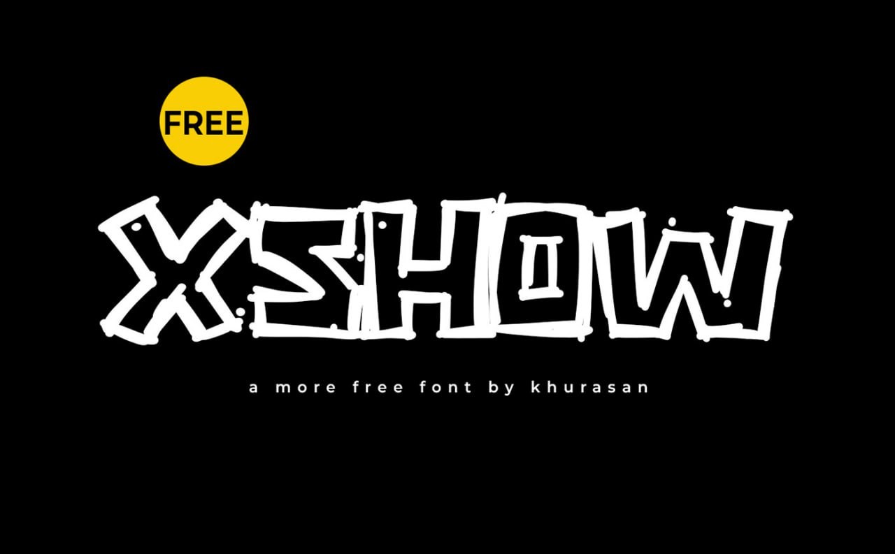 Xshow涂鸦英文字体，免费可商用 设计素材 sucaiwan.com