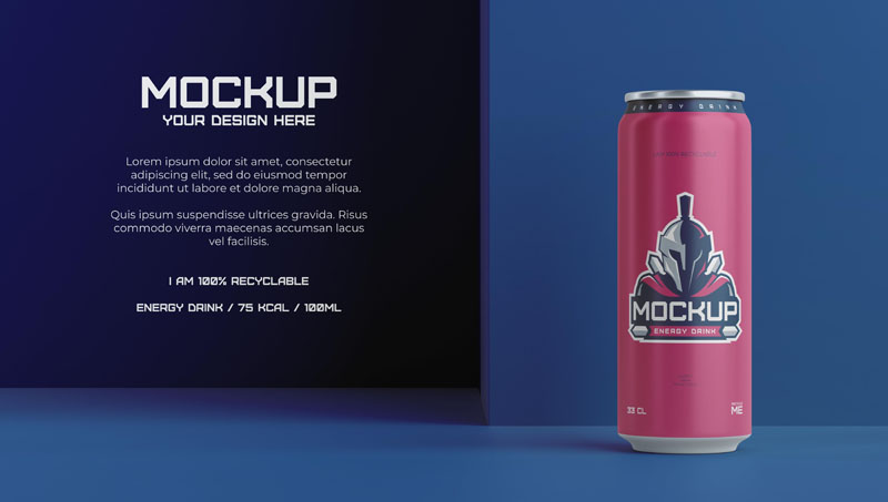 59款易拉罐铝制饮料罐包装设计PSD智能贴图样机 样机素材 sucaiwan.com