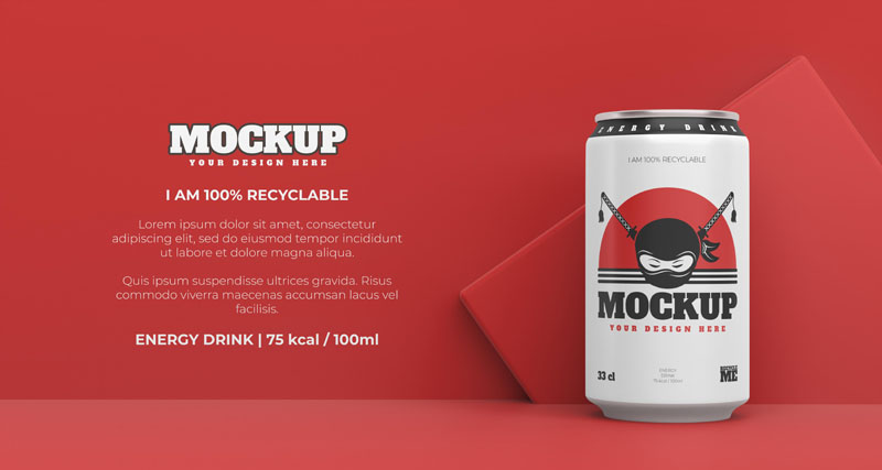 59款易拉罐铝制饮料罐包装设计PSD智能贴图样机 样机素材 sucaiwan.com