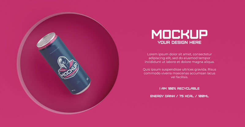 59款易拉罐铝制饮料罐包装设计PSD智能贴图样机 样机素材 sucaiwan.com