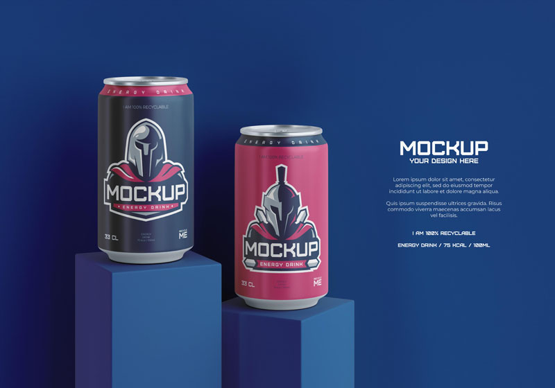 59款易拉罐铝制饮料罐包装设计PSD智能贴图样机 样机素材 sucaiwan.com