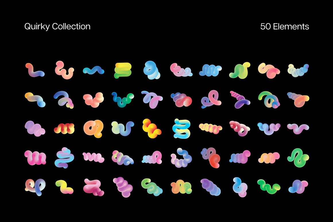 166款未来超现实主义抽象3D立体几何噪点渐变背景图片设计素材合集 Blender – Gradient Blends Collection . sucaiwan.com