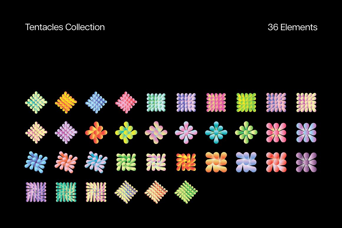 166款未来超现实主义抽象3D立体几何噪点渐变背景图片设计素材合集 Blender – Gradient Blends Collection . sucaiwan.com