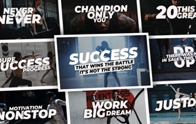 AE模板: 极简现代动力学文本标题排版错别字