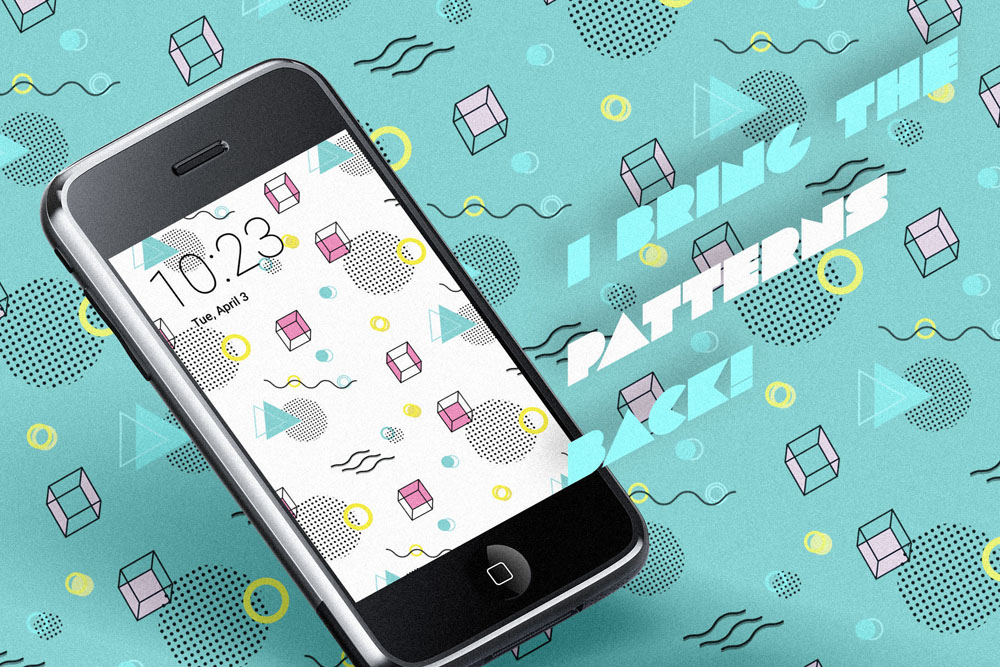 14款孟菲斯空间AI/PNG/PAT无缝图案 APP UI sucaiwan.com