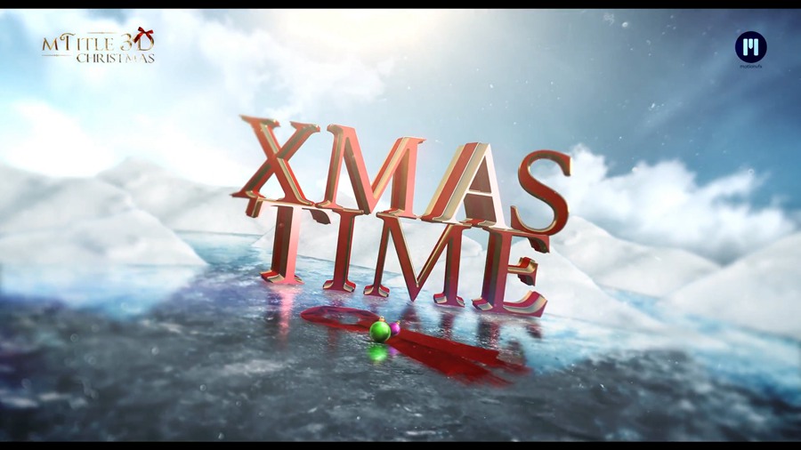 FCPX插件：15个圣诞节日主题3D三维文字标题动画预设 MotionVFX – mTitle 3D Christmas 插件预设 sucaiwan.com