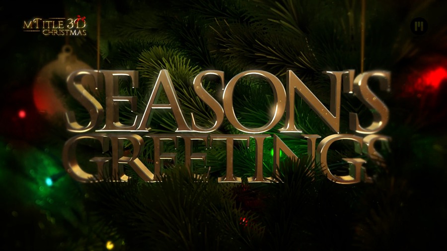 FCPX插件：15个圣诞节日主题3D三维文字标题动画预设 MotionVFX – mTitle 3D Christmas 插件预设 sucaiwan.com