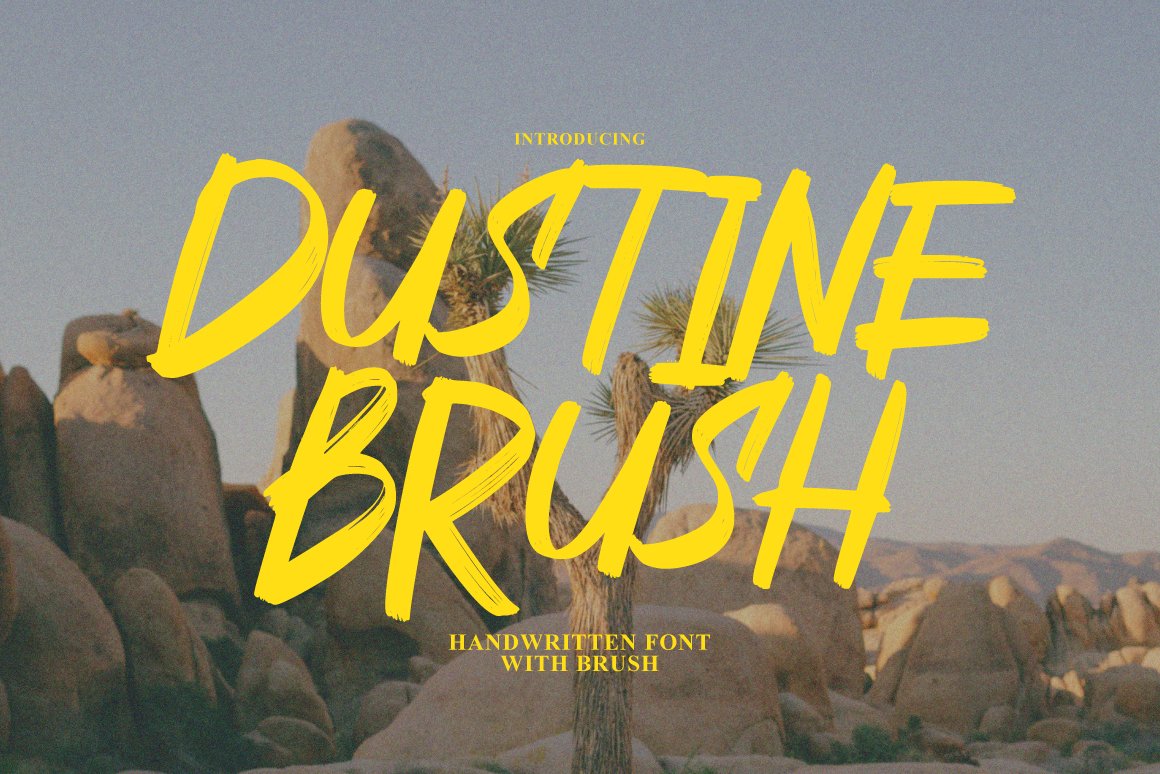 英文字体：复古邀请函包装海报标题设计手写毛笔英文字体 Dustine Brush Font . sucaiwan.com