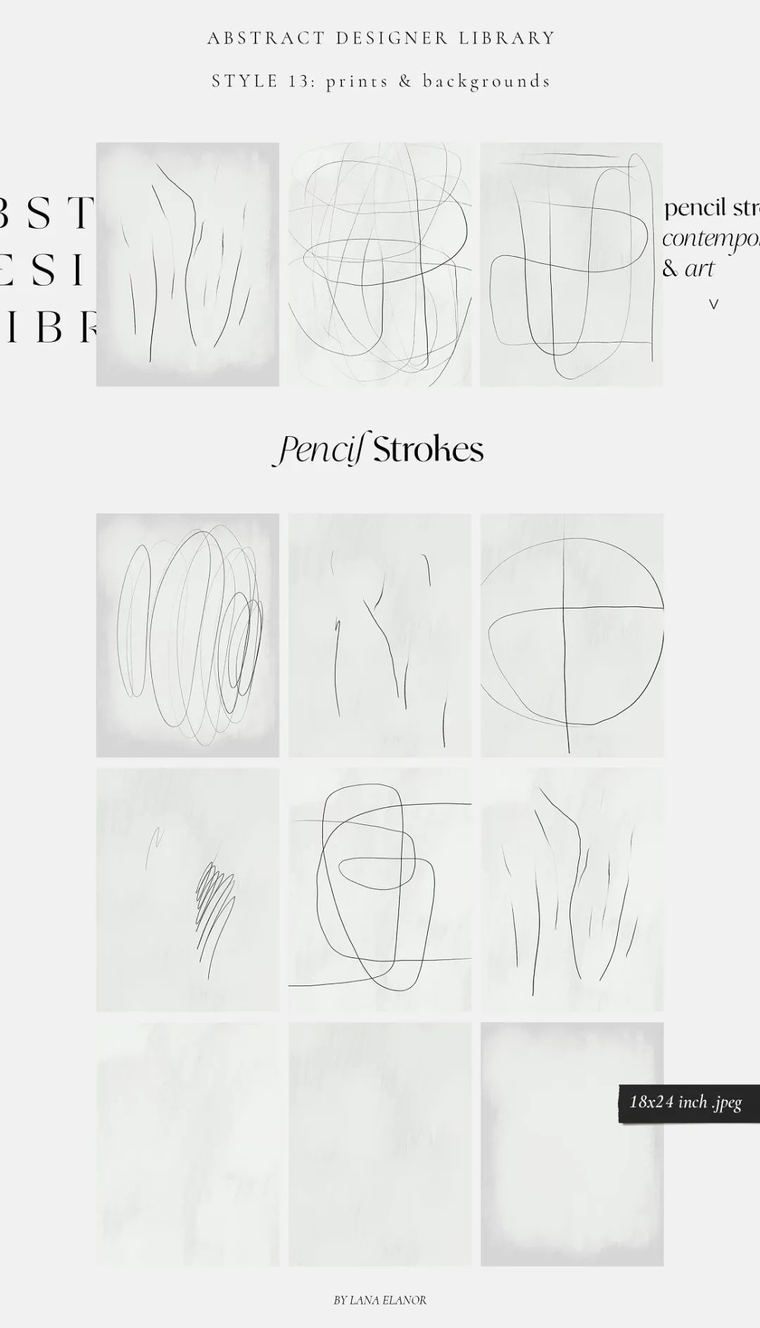 LANA ELANOR 复古抽象极简潮流手写包豪斯几何蒸汽波剪贴画字母素材包 Abstract Designer Library 图片素材 sucaiwan.com