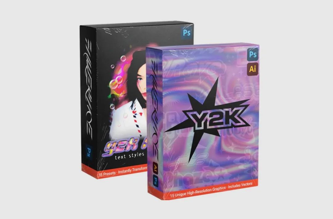 Fullermoe 千禧年Y2K风格彩虹色铬霓虹发光文本样式包 插件预设 第1张-素材湾丨精选海外优质设计素材资源 Fullermoe 千禧年Y2K风格彩虹色铬霓虹发光文本样式包 插件预设 sucaiwan.com