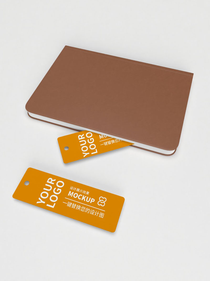 17款品牌书签标签卡片吊牌文创智能贴图样机PSD模板 样机素材 sucaiwan.com
