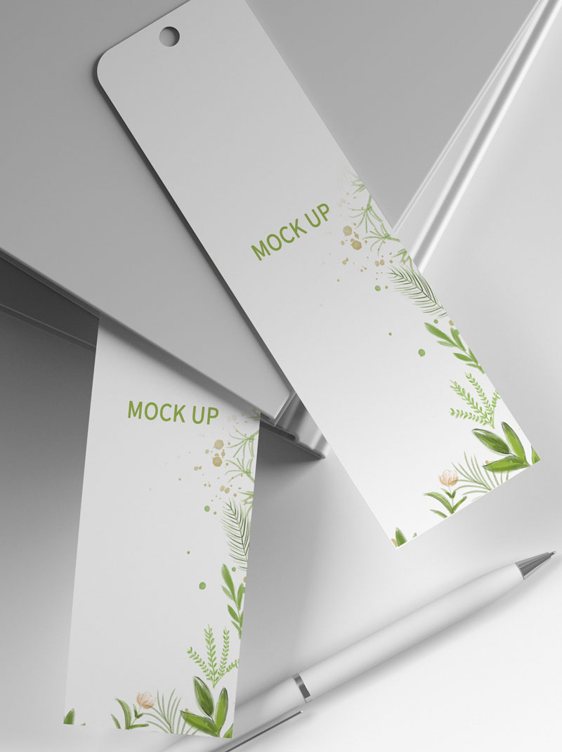 17款品牌书签标签卡片吊牌文创智能贴图样机PSD模板 样机素材 sucaiwan.com