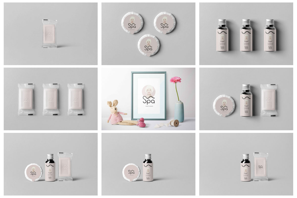 30+酒店民宿洗护办公用品VI文创样机PSD模板 样机素材 sucaiwan.com