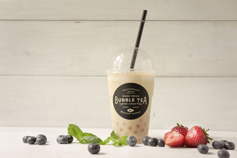 9款吸管奶茶杯奶茶品牌LOGO贴图样机PSD素材 样机素材 sucaiwan.com