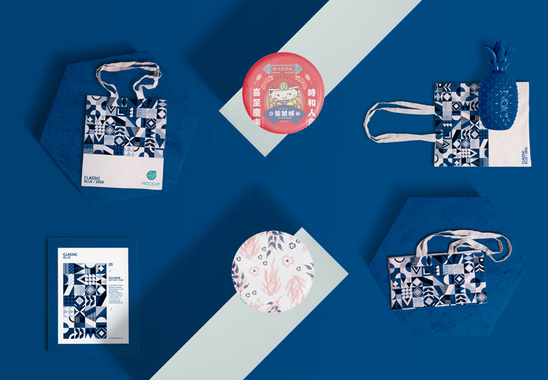 10款文创品牌科技展台效果瓷器耳机环保袋样机贴图PSD模型 样机素材 sucaiwan.com