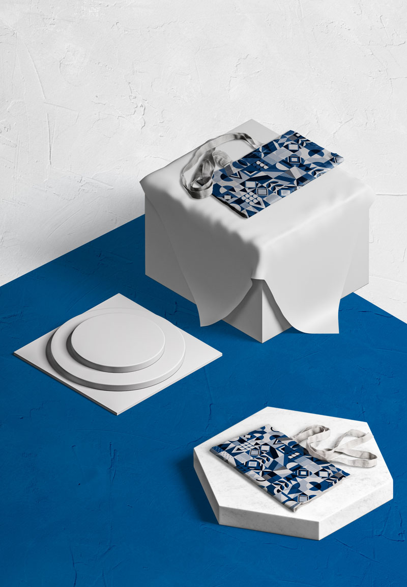 10款文创品牌科技展台效果瓷器耳机环保袋样机贴图PSD模型 样机素材 sucaiwan.com