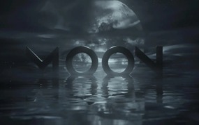 AE模板:黑暗大气电影风格月亮光线照射LOGO展示