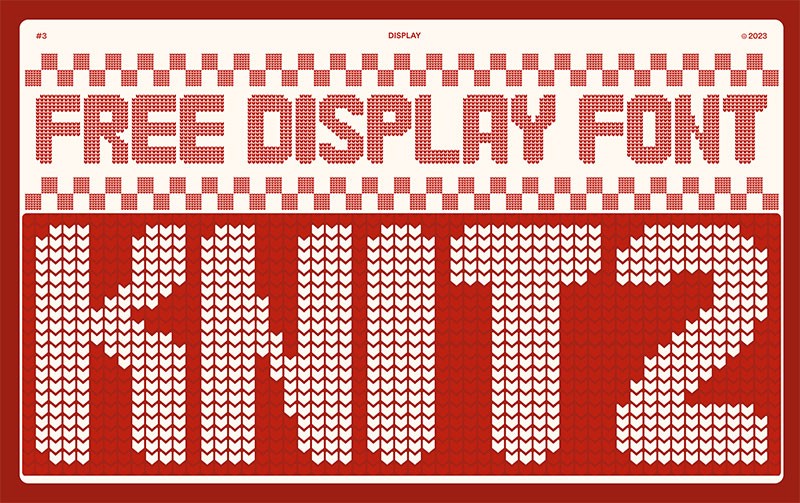 Knit2仿针织效果英文装饰字体，免费可商用 设计素材 sucaiwan.com