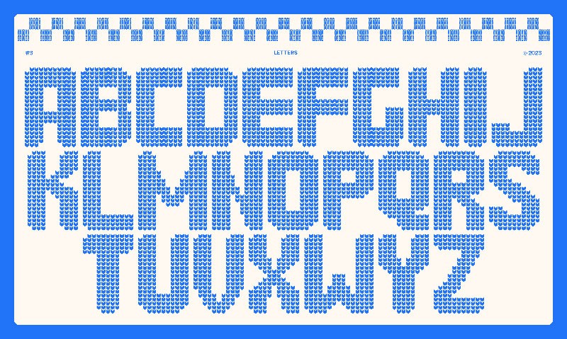 Knit2仿针织效果英文装饰字体，免费可商用 设计素材 sucaiwan.com