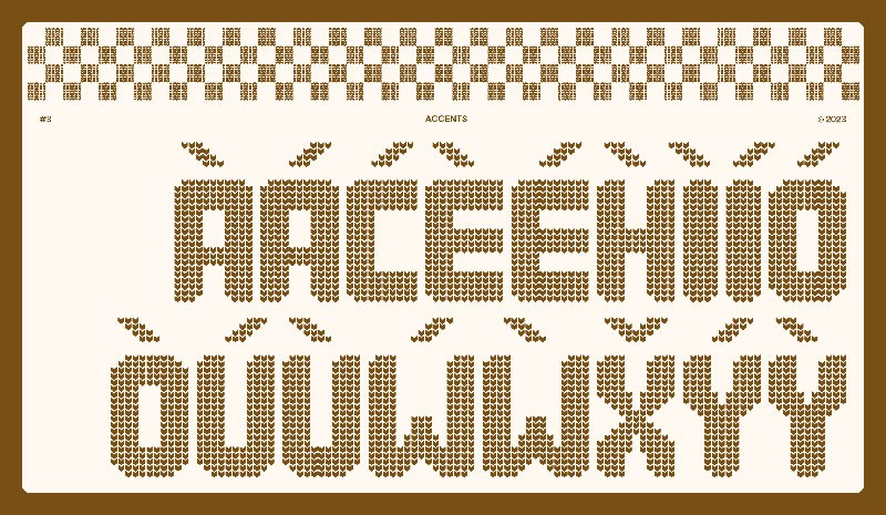 Knit2仿针织效果英文装饰字体，免费可商用 设计素材 sucaiwan.com