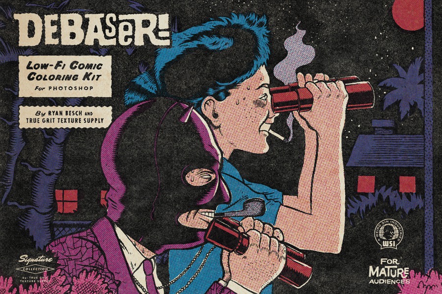 TGTS 复古老式印刷漫画Photoshop半调纹理着色工具包 Debaser for Photoshop 插件预设 第1张-素材湾丨精选海外优质设计素材资源 TGTS 复古老式印刷漫画Photoshop半调纹理着色工具包 Debaser for Photoshop 插件预设 sucaiwan.com