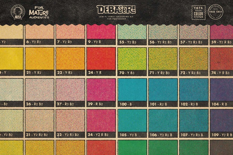 TGTS 复古老式印刷漫画Photoshop半调纹理着色工具包 Debaser for Photoshop 插件预设 第9张-素材湾丨精选海外优质设计素材资源 TGTS 复古老式印刷漫画Photoshop半调纹理着色工具包 Debaser for Photoshop 插件预设 sucaiwan.com