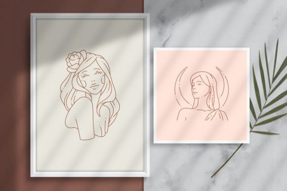 线性抽象女性艺术插图矢量素材 图片素材 sucaiwan.com