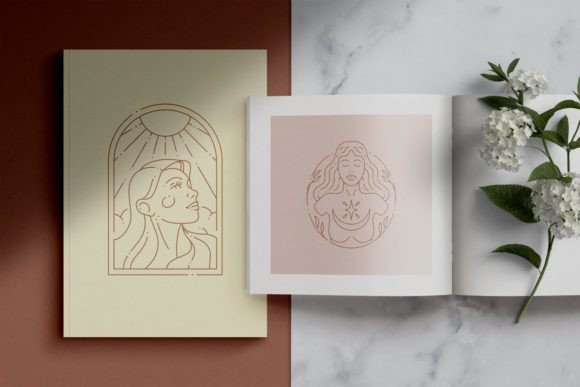 线性抽象女性艺术插图矢量素材 图片素材 sucaiwan.com