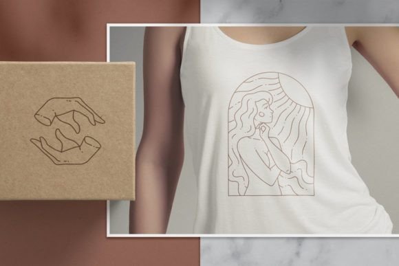 线性抽象女性艺术插图矢量素材 图片素材 sucaiwan.com