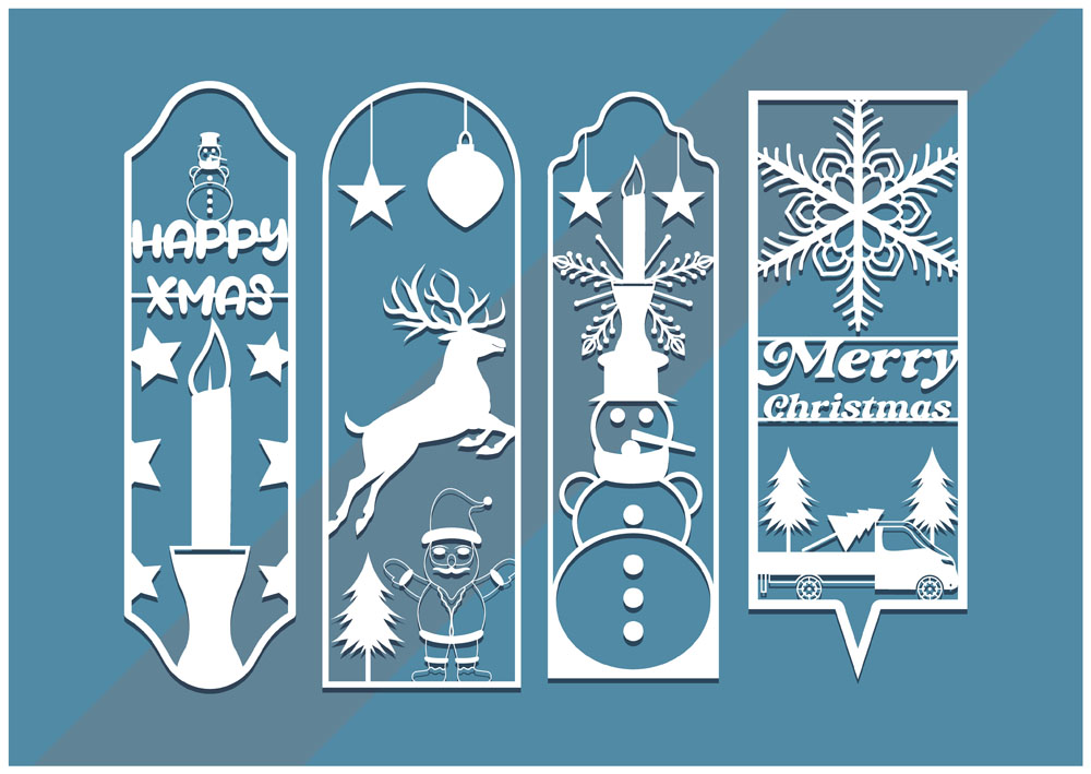5套圣诞节风格书签矢量素材 图片素材 sucaiwan.com