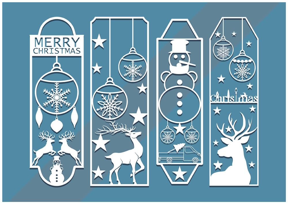 5套圣诞节风格书签矢量素材 图片素材 sucaiwan.com