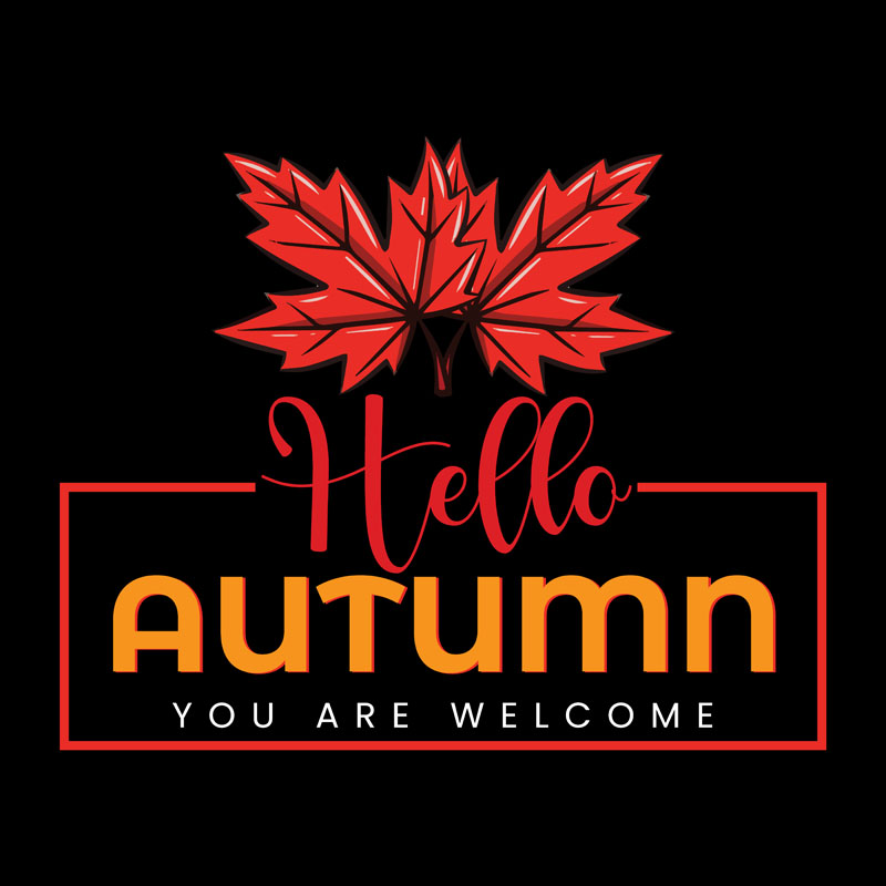 7款你好,秋天T恤印染图案矢量素材 图片素材 sucaiwan.com