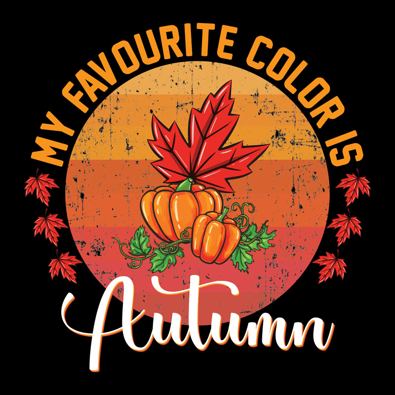 7款你好,秋天T恤印染图案矢量素材 图片素材 sucaiwan.com