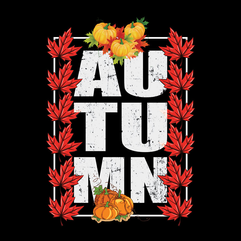 7款你好,秋天T恤印染图案矢量素材 图片素材 sucaiwan.com