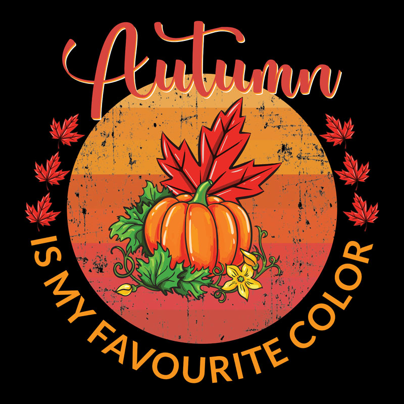 7款你好,秋天T恤印染图案矢量素材 图片素材 sucaiwan.com