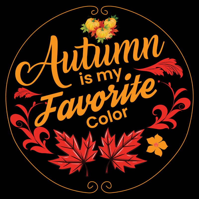 7款你好,秋天T恤印染图案矢量素材 图片素材 sucaiwan.com