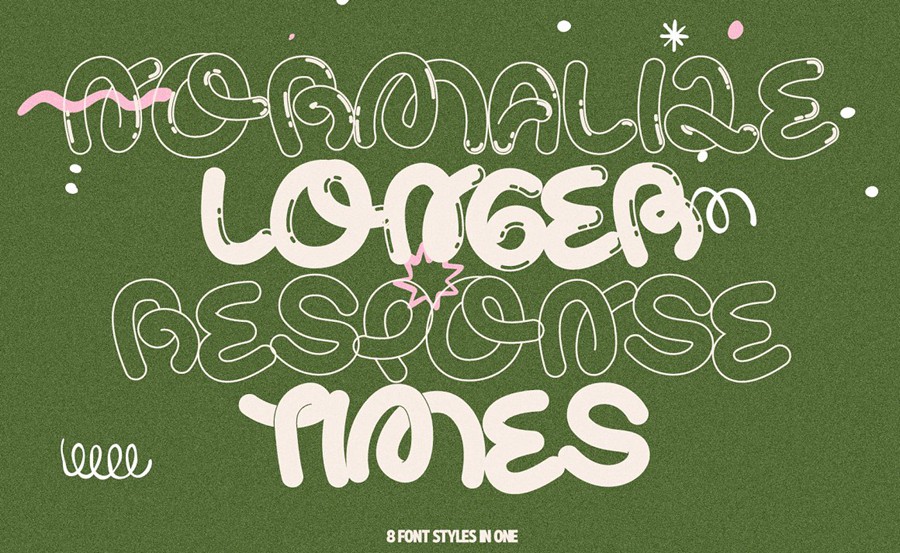 英文字体:90年代复古Y2K千禧艺术气泡趣味流体软糖涂鸦手写字体 Curly Wurly Retro Display Bubble 设计素材 第3张-素材湾丨精选海外优质设计素材资源 英文字体:90年代复古Y2K千禧艺术气泡趣味流体软糖涂鸦手写字体 Curly Wurly Retro Display Bubble 设计素材 sucaiwan.com