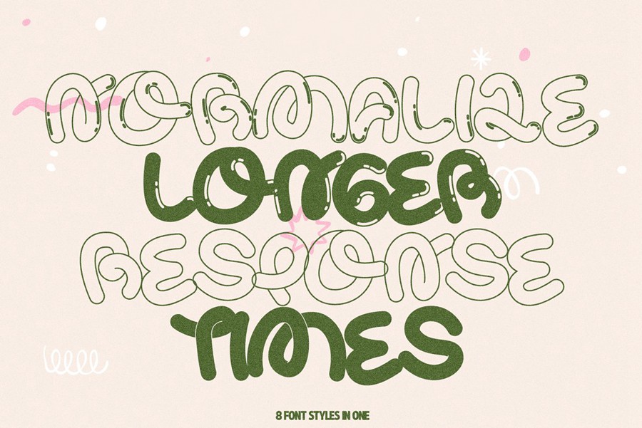 英文字体:90年代复古Y2K千禧艺术气泡趣味流体软糖涂鸦手写字体 Curly Wurly Retro Display Bubble 设计素材 第10张-素材湾丨精选海外优质设计素材资源 英文字体:90年代复古Y2K千禧艺术气泡趣味流体软糖涂鸦手写字体 Curly Wurly Retro Display Bubble 设计素材 sucaiwan.com