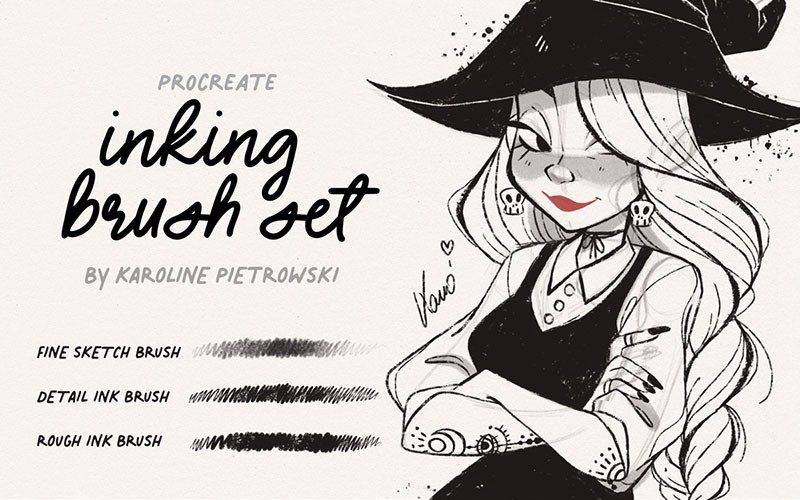 速写美式插画Procreate笔刷 笔刷资源 sucaiwan.com