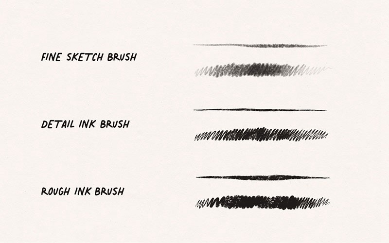 速写美式插画Procreate笔刷 笔刷资源 sucaiwan.com