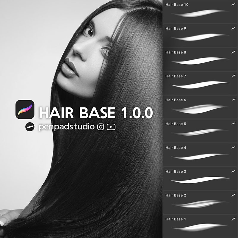 10个Procreate头发手绘笔刷 笔刷资源 sucaiwan.com
