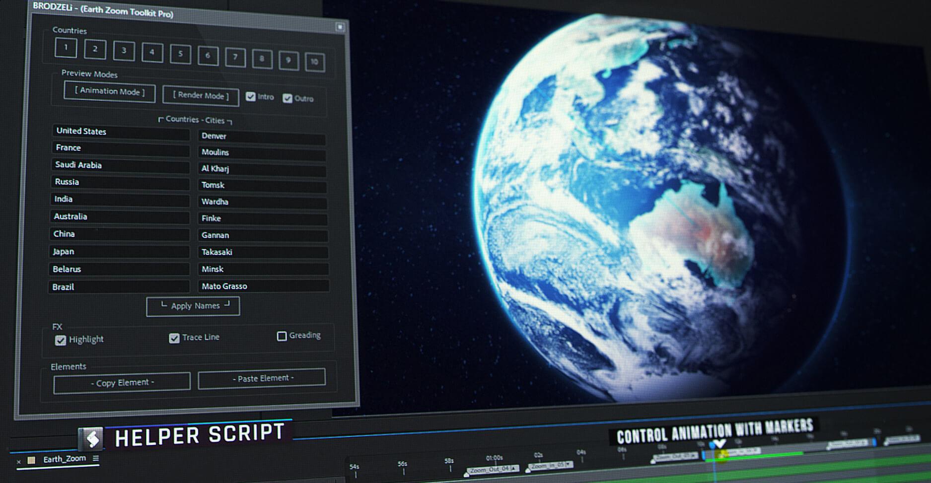 130+HUD世界地球缩放工具包脚本 插件预设 sucaiwan.com