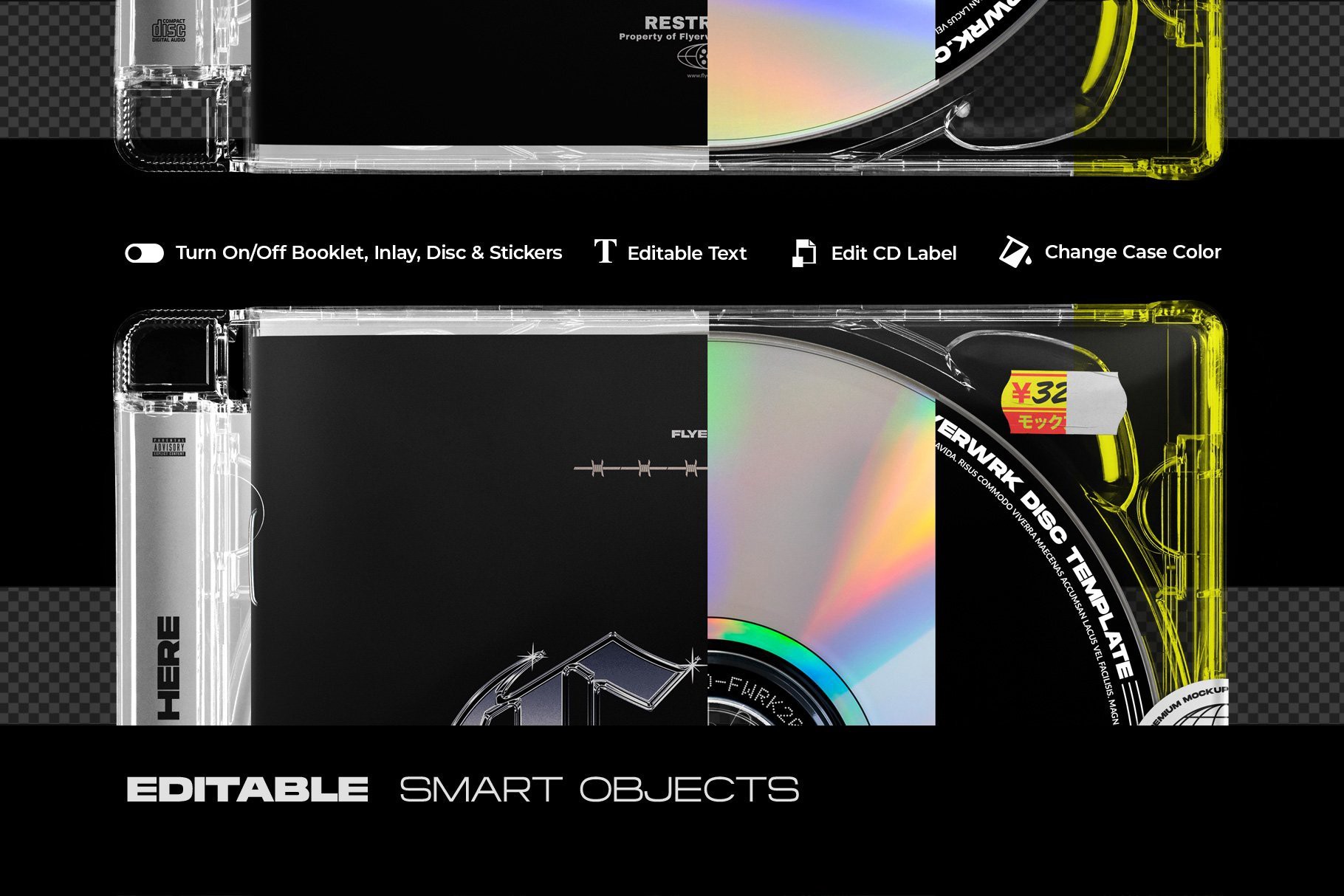 Flyerwrk 现代CD套样机塑料袋样机贴纸专辑封面光盘标签样机透明CD盒 CD Mockup Bundle 样机素材 第14张-素材湾丨精选海外优质设计素材资源 Flyerwrk 现代CD套样机塑料袋样机贴纸专辑封面光盘标签样机透明CD盒 CD Mockup Bundle 样机素材 sucaiwan.com